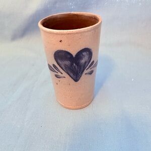 Rowe Pottery Salt Glazed Heart Tumbler